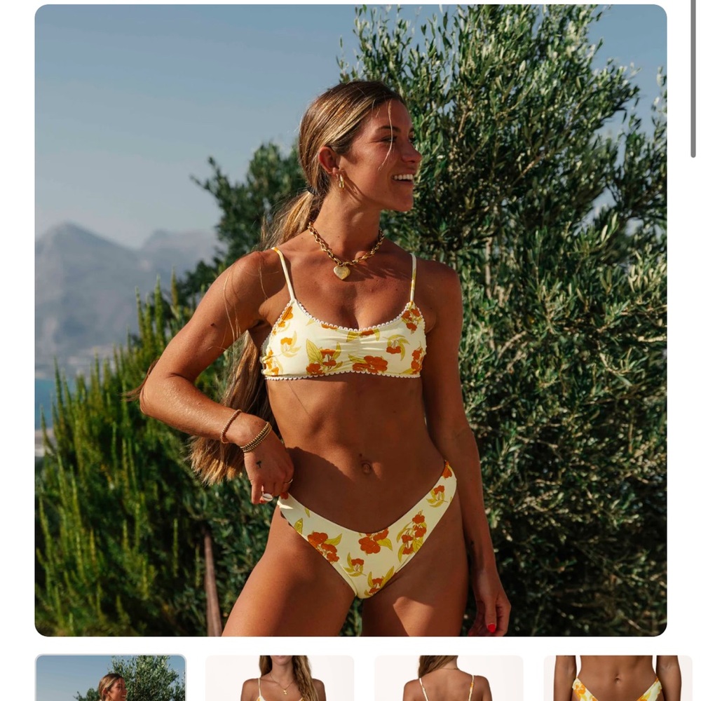 NWT Honey swim sunni laced bralette set - top (small) and classic bottoms medium